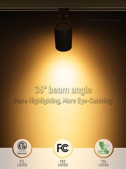 LEONLITE Studio Series 8.5W LED H Track Lighting Heads, ETL Listed, Dimmable Retail Track Light Heads for Store Shop Cafe, 600LM, CRI90, H Track Lighting, 2700K Soft White, Matte Black, Pack of 4