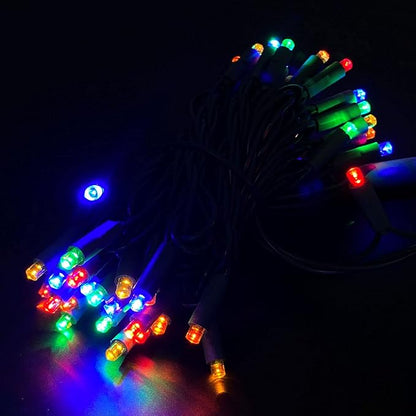 UL Listed 50 Count 5MM Wide Angle Led Christmas Light Set,Outdoor Mini Led String Lights for Garden Patio Tree Lighting Decoration,17 Feet Green Wire (Multi-Colored)