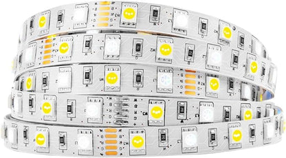 BTF-LIGHTING 5050 RGBW RGB+Warm White(2700K-3000K) 150RGB+150White LED Tape Light 5m 16.4ft 60LED/m Multi-Colored IP30 10mm Width FPCB DC12V for Bedroom Home Decoration(No Adapter or Controller)