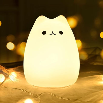 Cat Lamp, Cute Kitty Night Light, Gifts for Women Teen Girls Baby, Night Lights for Kids Bedroom, Cute Christmas Kitty Silicone Nightlights for Children Toddler.