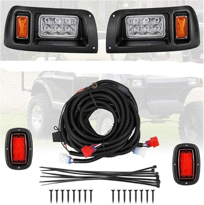KEMIMOTO DS LED Light Kit Compatible with Club Car DS 1993 Newer Models, Golf Cart Street Legal LED Headlight Tail Light Kit for Gas Electric Models