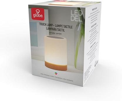 Globe Electric LED Integrated Rechargeable Multicolor Portable Touch Lamp with Included USB Cable