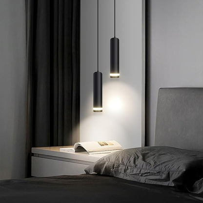 OKELI Modern Pendant Lights, Black LED Pendant Lights Fixtures,3 Color Pendant Lighting for Kitchen Island, Bar,12W,3000K-6000K,ETL(3pack)