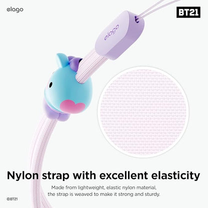 elago | LINE FRIENDS BT21 [OFFICIAL MERCHANDISE] Lanyard Wrist Strap, phone charm, keychain, Anti drop, Adjustable Button