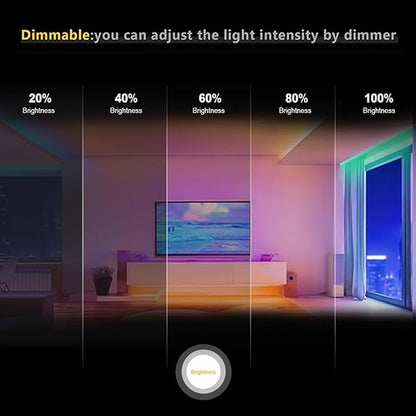 RGB COB LED Strip Lights 16.4ft High Density DC24V LED Tape Light 2880 LEDs Dimmable UL Listed FCOB Led Light Strip CRI 90+ Colorful Lighting for Kitchen Cabinets(No Adapter or Controller)