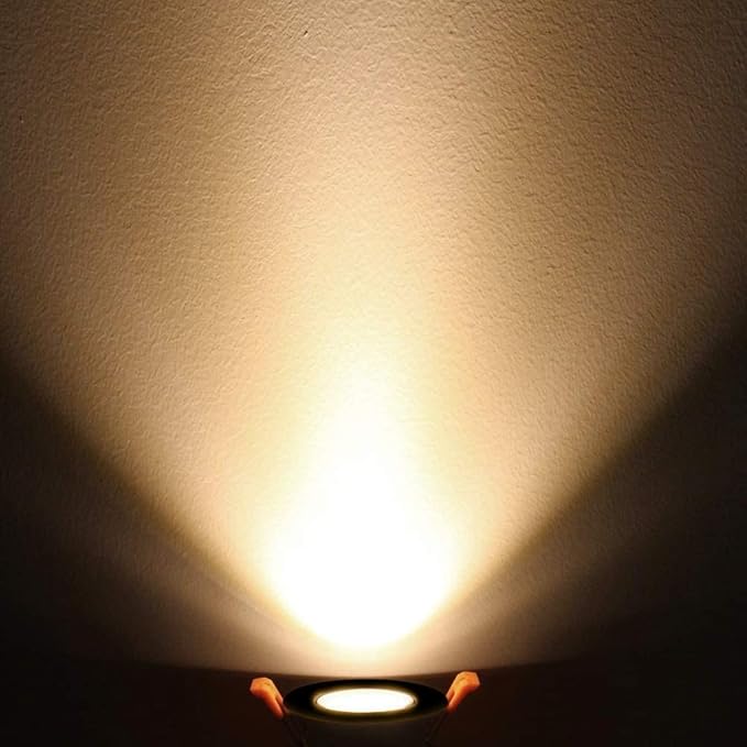 inShareplus 2 Inch LED Downlight, 3W Recessed Lighting 220LM COB Dimmable, 3000K Warm White, CRI80, Black Trim, LED Ceiling Lights with Driver, 12 Pack