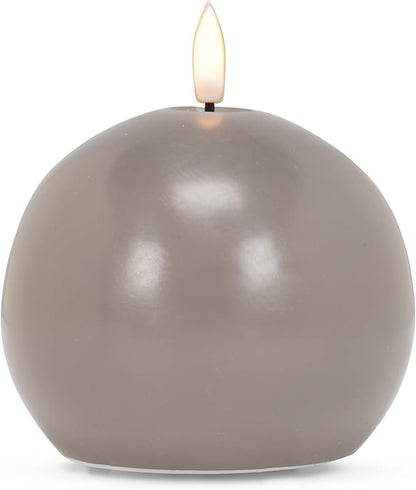 Abbott Collection Wax LED Flameless Ball Candle - Gray (4" D)