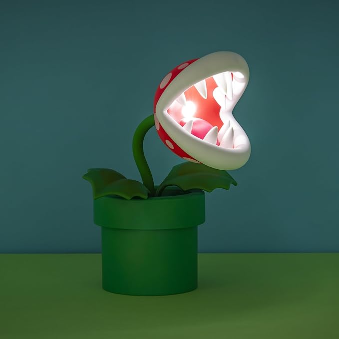 Nintendo Offical Licensed Super Mario Bros Piranha Plant LED Desk Light with Adjustable Head by Paladone, Collectible Gamer Gift Night Light