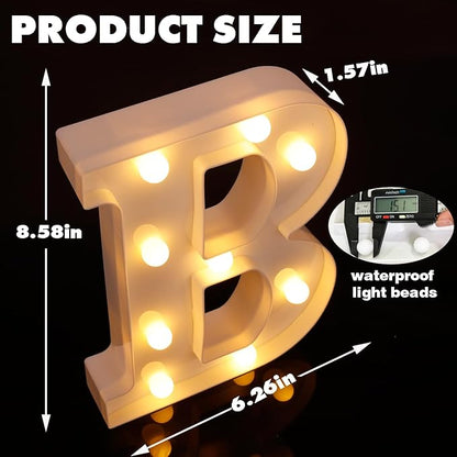 Small Led Marquee Letters, Light Up Letters, 8.58 Inch Led Letter Lights, Battery Powered Lighted Sign for Table, Party, Birthday, Christmas Decor (Letter B)