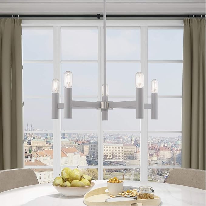 Livex Lighting 5 Lt Nordic Gray Chandelier