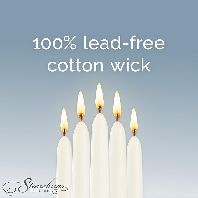 Stonebriar Tall 10" White Unscented 4 Pack Taper Candles