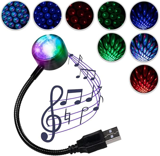 Star Projector Night Light, Portable USB LED Ambient Light - 4 Colors & 9 Modes Atmosphere Star Lights for Car, Ceiling, Bedroom, Party (1PCS)