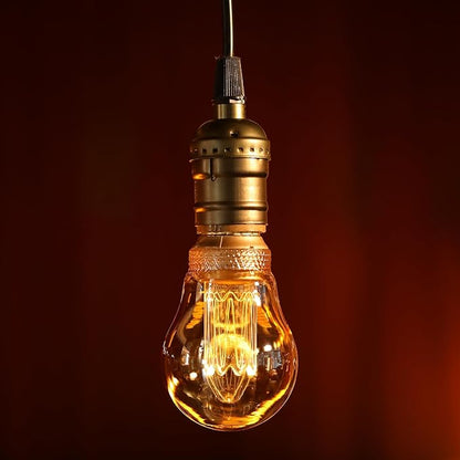 TORCHSTAR A19 Decorative Light Bulb, Amber Glass A19 E26 Base LED Bulb Dimmable 0-100%, 2.3W Vintage Edison LED Bulbs, UL Listed Virtual Filament Light Bulbs, 2000K Amber Light