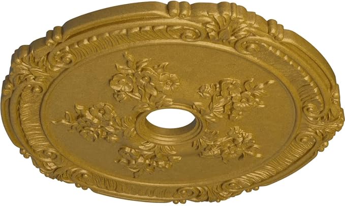 26"OD x 3 3/4"ID x 1 1/2"P Attica with Rose Ceiling Medallion (Fits Canopies up to 4 1/2"), Hand-Painted Pharaoh's Gold