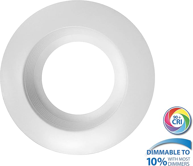 NICOR Lighting 5/6 inch 800 Lumen LED Recessed Downlight Retrofit Light Fixture in White Baffle, 2700K (DCR561081202KWHBF)