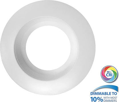 NICOR Lighting 5/6 inch 800 Lumen LED Recessed Downlight Retrofit Light Fixture in White Baffle, 2700K (DCR561081202KWHBF)