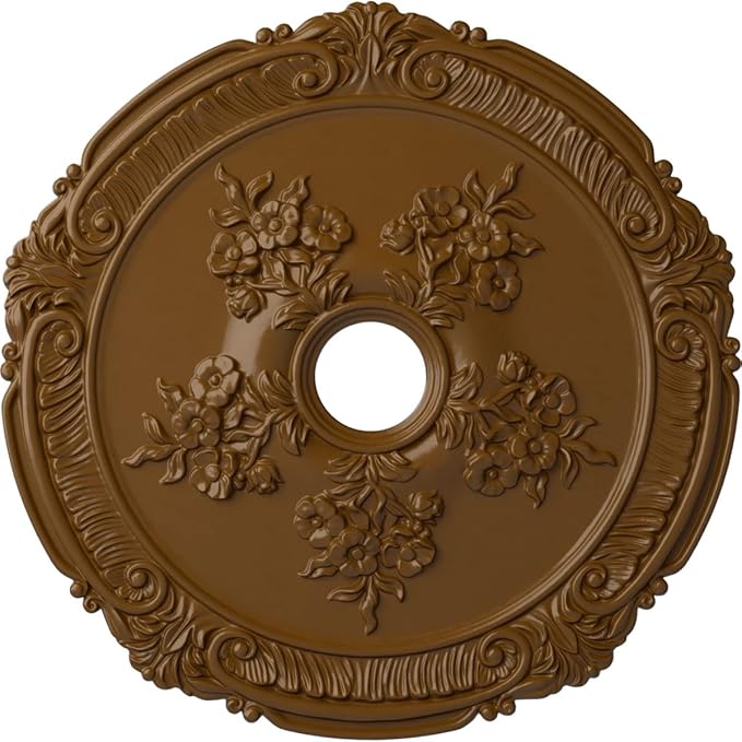26"OD x 3 3/4"ID x 1 1/2"P Attica with Rose Ceiling Medallion (Fits Canopies up to 4 1/2"), Hand-Painted Smokey Topaz