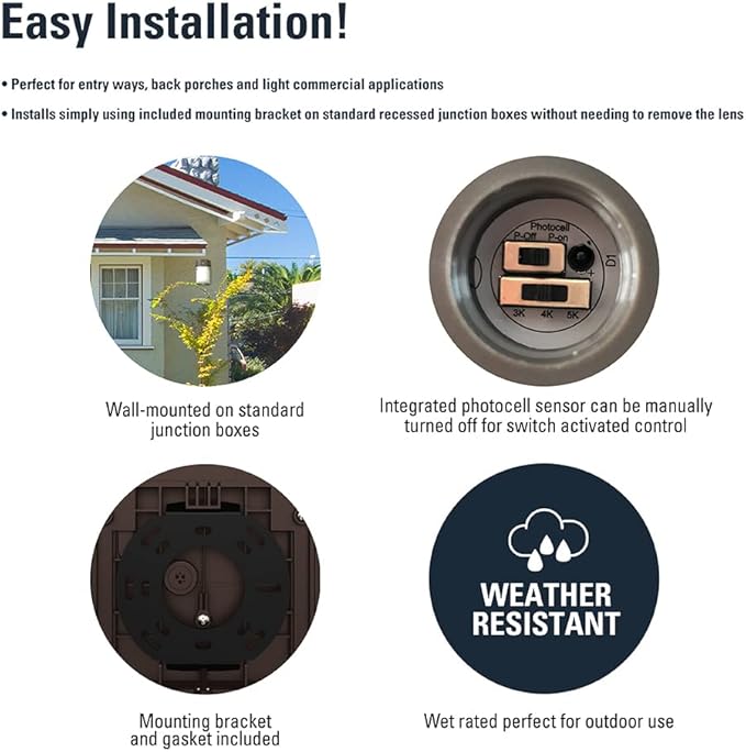 HALO 100- Watt Equivalent, Integrated LED, Bronze, Dusk to Dawn Wall Pack Light, Field Selectable CCTs up to 5000K