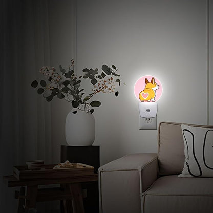 Corgi Dog Night Light Auto Sensor Led Dusk to Dawn Lamp Home Decor for Men Women