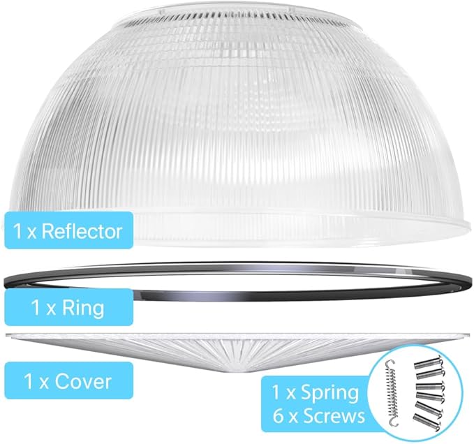 HYPERLITE 60 Degree PC Reflector ONLY for Hero Series LED High Bay Light (Clear with Cover) 4-Pack