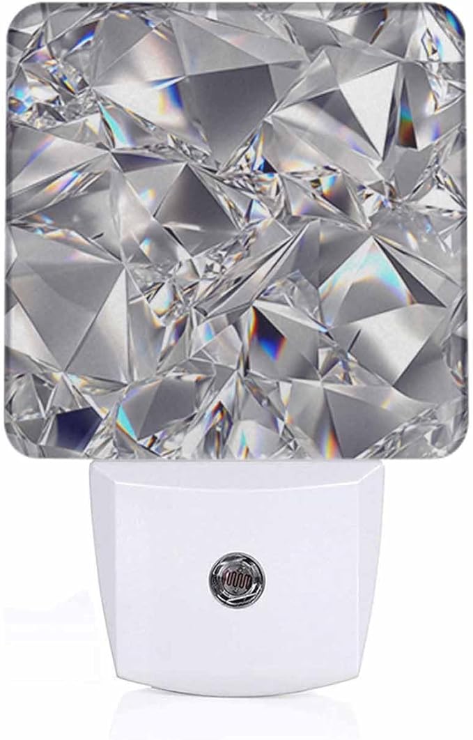 Crystal Night Light Abstract 3D Clear Texture 0.5W Night Lights Auto LED Lamp Energy Saving Square Lights for Room Bedroom Bathroom
