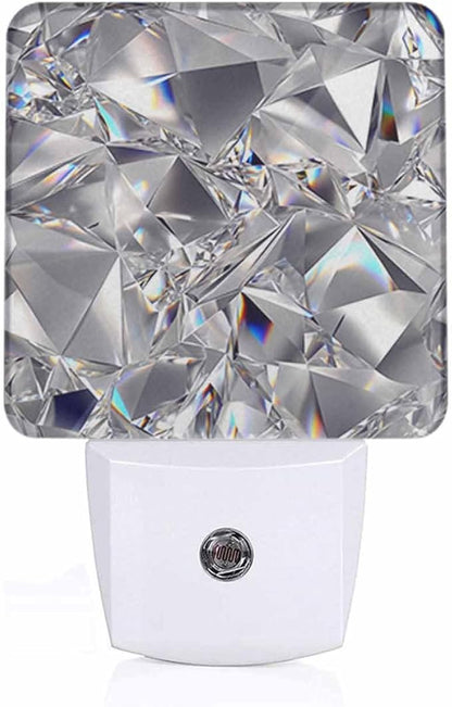 Crystal Night Light Abstract 3D Clear Texture 0.5W Night Lights Auto LED Lamp Energy Saving Square Lights for Room Bedroom Bathroom