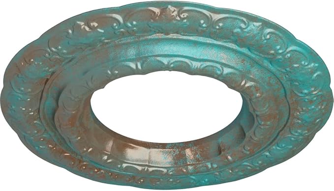 Ekena Millwork CM15LICGS 15 3/8"OD x 7"ID x 1"P Lisbon Ceiling Medallion, Copper Green Patina