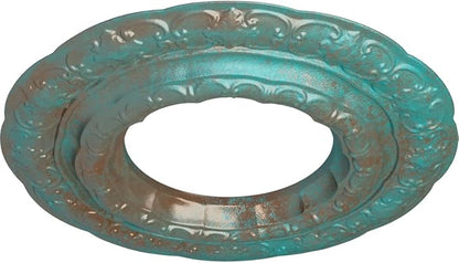 Ekena Millwork CM15LICGS 15 3/8"OD x 7"ID x 1"P Lisbon Ceiling Medallion, Copper Green Patina