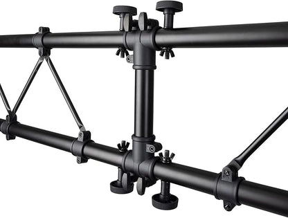 On-Stage LS7730 Lighting Stand with Truss (Folding, Portable PAR Can and LED Light Rig for Theaters, Auditoriums, Concert Halls, Clubs, and Venues, Adjustable Height, Rubber Feet, Metal, Black)
