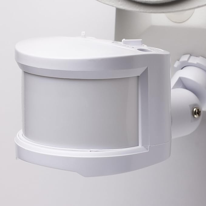 Nuvo 65/211 LED Dual-Head Security Light, 3000K, Motion Sensor, White