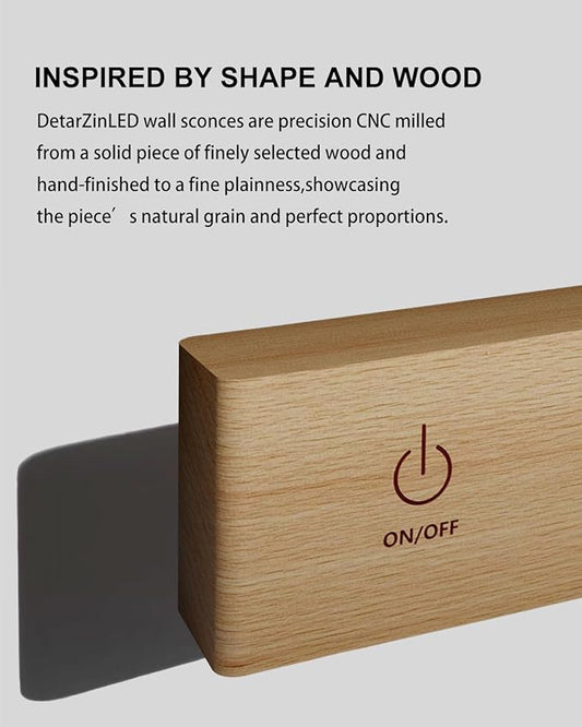 DetarZinLED Wall Lights Battery Operated Wooden,Magnetic Wall Sconces Rechargeable,Adhesive Wall Lights for Bedroom,Dimmable Wall Mounted Bedside Lamp,Cordless Battery Wall Sconce for Bedroom Reading