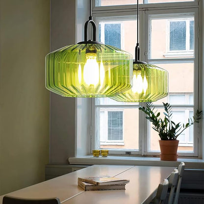 Glass Pendant Light fixtures Kitchen Island Modern Black Pendant Lights with Hand Blown Glass Shade 1-Light Adjustable Cord Ceiling Hanging Lighting for Dining Room Above Table Sink
