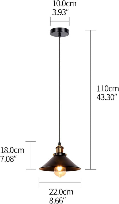 Industrial Retro Black Iron Kitchen Restaurant Bar Balcony Hanging Pendant Light (3 Pack)