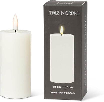 Abbott Collection Wax LED Flameless Pillar Candle - Sand (2x4 H)