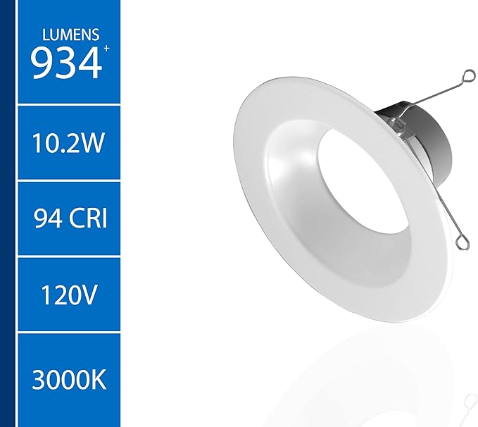 DLR56(v6) 5/6-inch White 900 Lumen 3000K Recessed LED Downlight (12 Pack) (DLR566091203KWH-12PK)