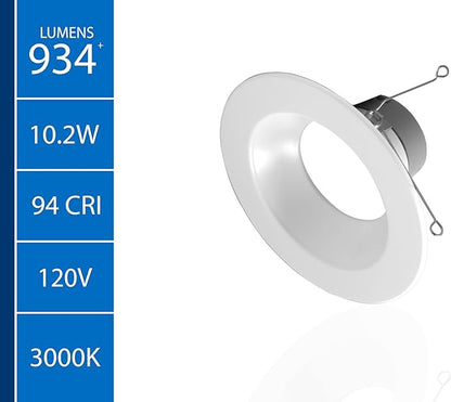 DLR56(v6) 5/6-inch White 900 Lumen 3000K Recessed LED Downlight (12 Pack) (DLR566091203KWH-12PK)