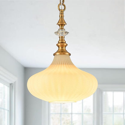 3-Light Chandelier,Vintage Gold Farmhouse Pendant Light Fixture for Kitchen,Adjustable Hanging Lighting with Beige Glass Shade for Hallway Bedroom Entryway Dining Room Island