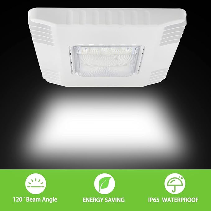 150W LED Canopy Light, 21000LM Gas Station & Parking Garage Lighting, 5700K Surface Mount Canopy Fixture, 100-277V, IP65 Waterproof, UL Listed, 500W HID Equivalent