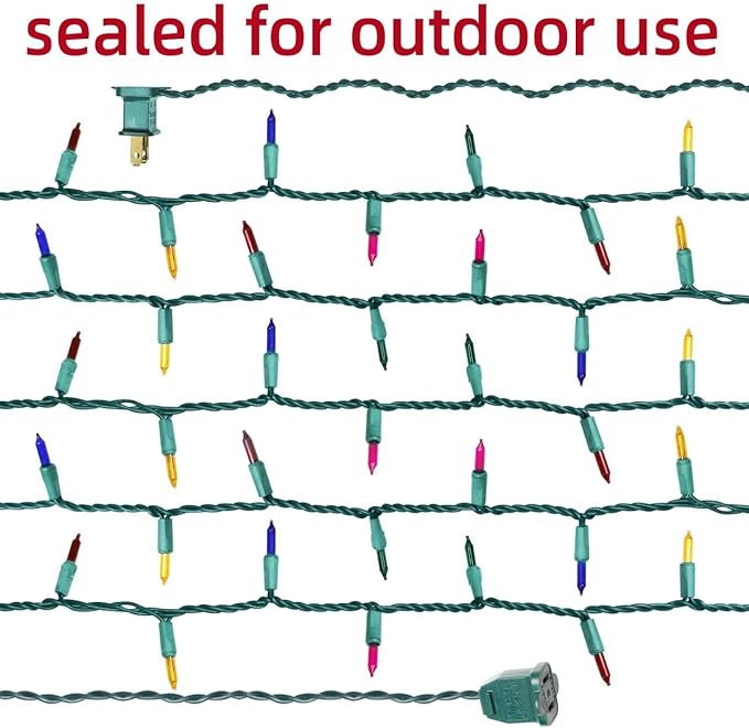 Green Wire,Multicolor,Incandescent Bulb 100 Mini String Lights for Indoor Christmas Tree Garland Birthday Wedding Party Festival Easter Decoration