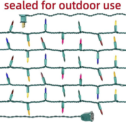 Green Wire,Multicolor,Incandescent Bulb 100 Mini String Lights for Indoor Christmas Tree Garland Birthday Wedding Party Festival Easter Decoration