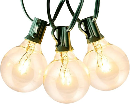 Formosa 26ft Clear Incandescent Christmas String Light, Outdoor G40 Shatterproof Bulbs, Patio Light with 25 Retro Globe Waterproof Edison Bulbs, Outside Hanging Lights for Patio Garden Backyard Decor