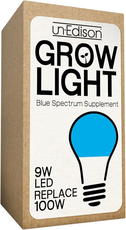Miracle LED Un-Edison Grow Light Bulb, 9W Blue Spectrum White Daylight for Vegetables, Herbs, Hydroponics (1-Pack)
