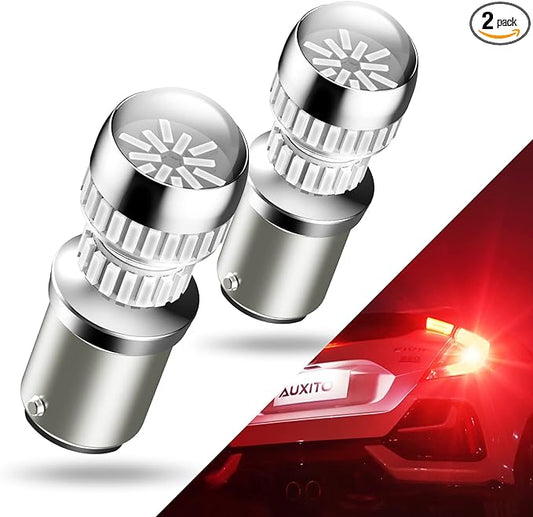 AUXITO Upgraded 1157 2357 LED Bulb Red for Tail Lights Brake Lights Super Bright 2057 2357 7528 BAY15D LED Replacement Light Kit for Tail Stop Brake Signal Running Lights, Pack of 2