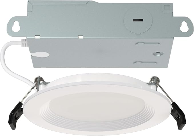 RAB Lighting WFRL-Field-Adjustable Edge-Lit LED Downlight-Canless Wafer Design-Black/White Trim-5CCT Selectable 2700K-5000K-90 CRI-Wet Rated/Dimmable for Modern Ceilings (WFR34-4B/BP - 12 Pack)