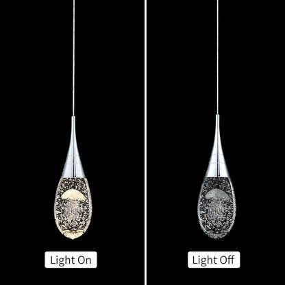 JoollySun Mini Crystal Pendant Light: Modern Dimmable 3-Color(3000k-6000k) LED Pendant for Kitchen Island Bathroom - Polished Chrome
