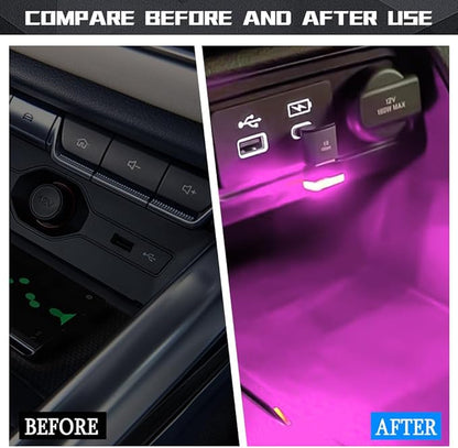 deemars 2PCS USB LED Car Interior Atmosphere Lamp, Car Night Lights, Mini USB LED Decoration Light Ambient Interior Light, Car Accessories Plug-in Interface Ambient Lighting Kit for Most Cars