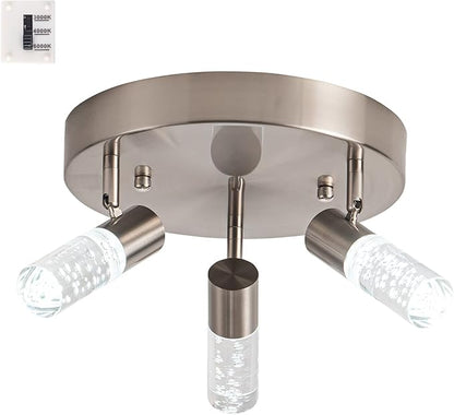 Directional Flush Mount Ceiling Spot Light Fixture,3D Generation Canopy Switch Dimmable 3000k 4000K 6000K Color Change Track Lighting Kit,Rotatale Ceiling Track Lighting Fixture for Dining Room…
