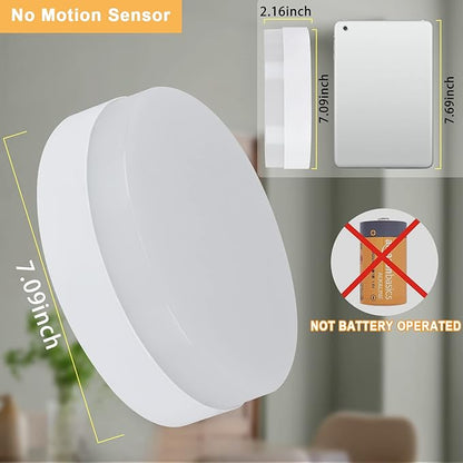 DLLT 18W Flush Mount LED Ceiling Light, 7.09 Inch 6000K Round Surface Mounted Lighting Fixture, 160W Equivalent White Ceiling Lamp for Kids Room/Closet/Bedroom/Dining Room/Bathroom, Non-Dimmable