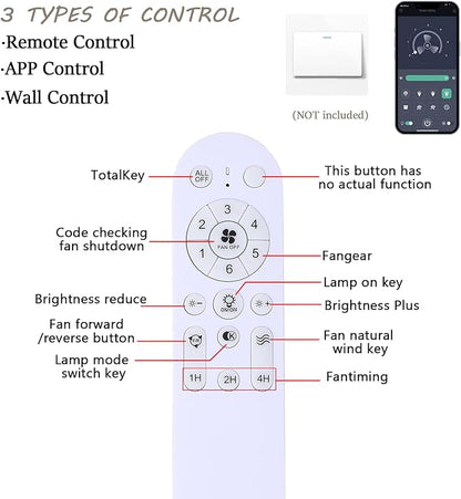 NKPU 66 Inch White Ceiling Fans with Lights, Modern Large Ceiling Fan with Remote & APP Control, Reversible DC Motor, 6 Double-Sided Blades, 6 Speeds, Silent, Timer, for Living Room Indoor Outdoor