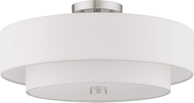 Livex Lighting, 51045-91, Meridian, Cieling Mount, 4 Light, Brushed Nickel